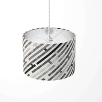 Grey,  black and white abstract stripe lampshade for table lamps, floor lamps, or ceiling pendants.