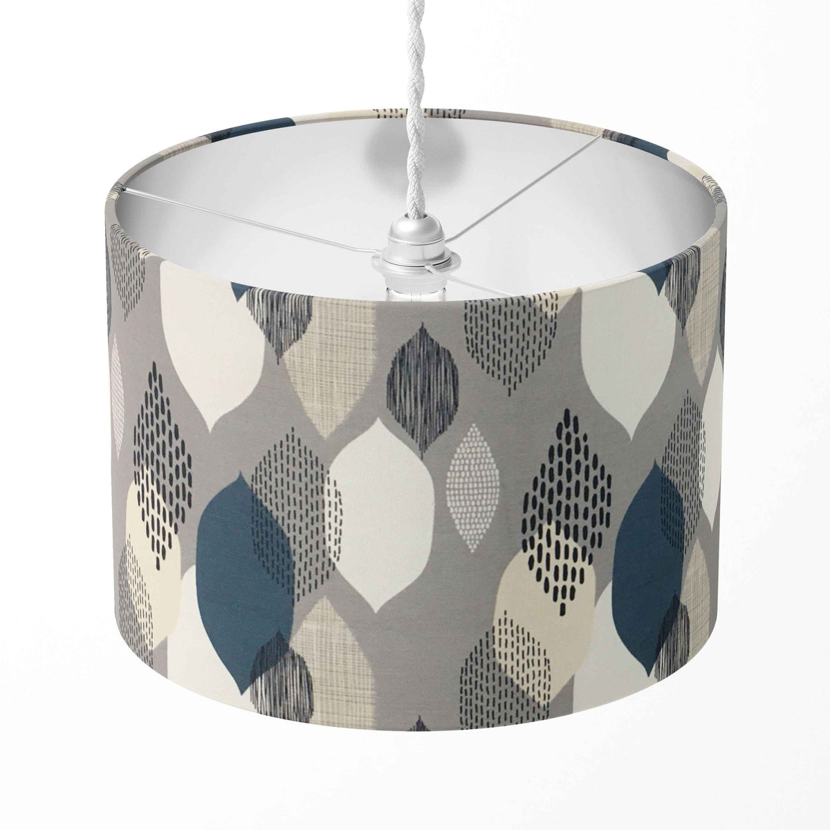 Contemporary Lampshade, Grey Drum Lampshade, Modern Boho Lamp Shade