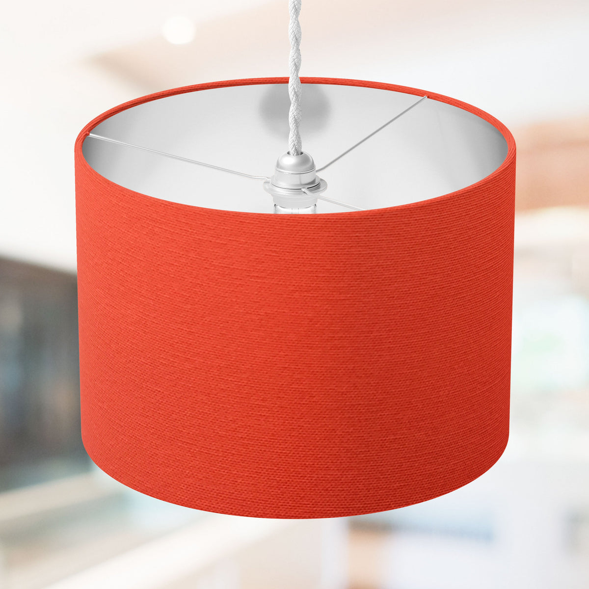 Drum Lampshade, Orange Red Pink Purple Green Table Ceiling Plain Lampshade