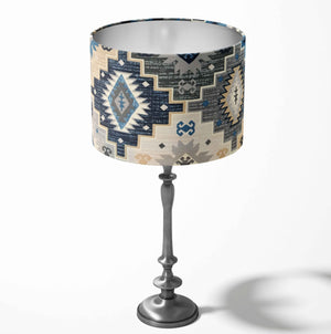 Tribal Lampshade, Grey Blue Lampshade, Aztec Ethnic Kilim Lamp Shade