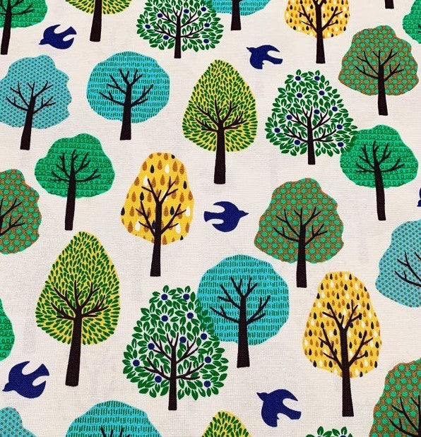 Tree Pattern Fabric, Forest Print Fabric, Green Upholstery Curtain Fabric