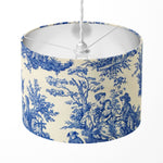 French Toile Lampshade, Blue White Lamp Shade, Country Cottage Lampshade