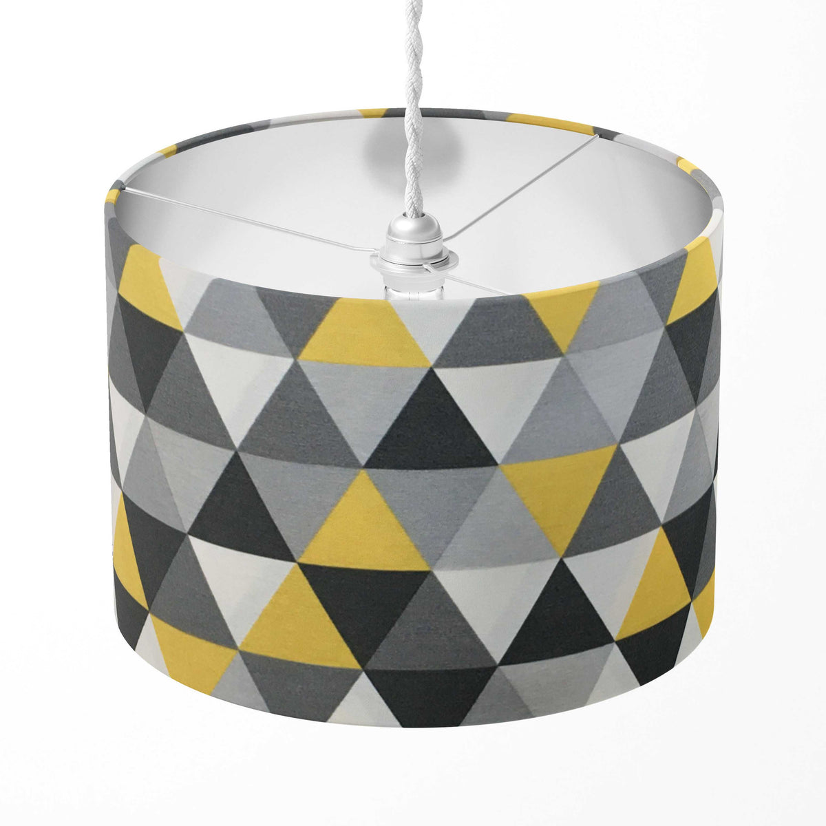 Geometric Lamp Shade, Triangle Lampshade, Grey Yellow Modern Light Shade