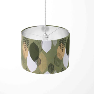 Abstract Lampshade, Green Leaf Lamp Shade, Handmade Drum Light Shade