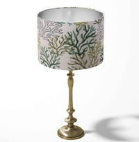 Coastal Lamp Shade, Beach Lampshade, Green Sealife Reef Drum Light Shade