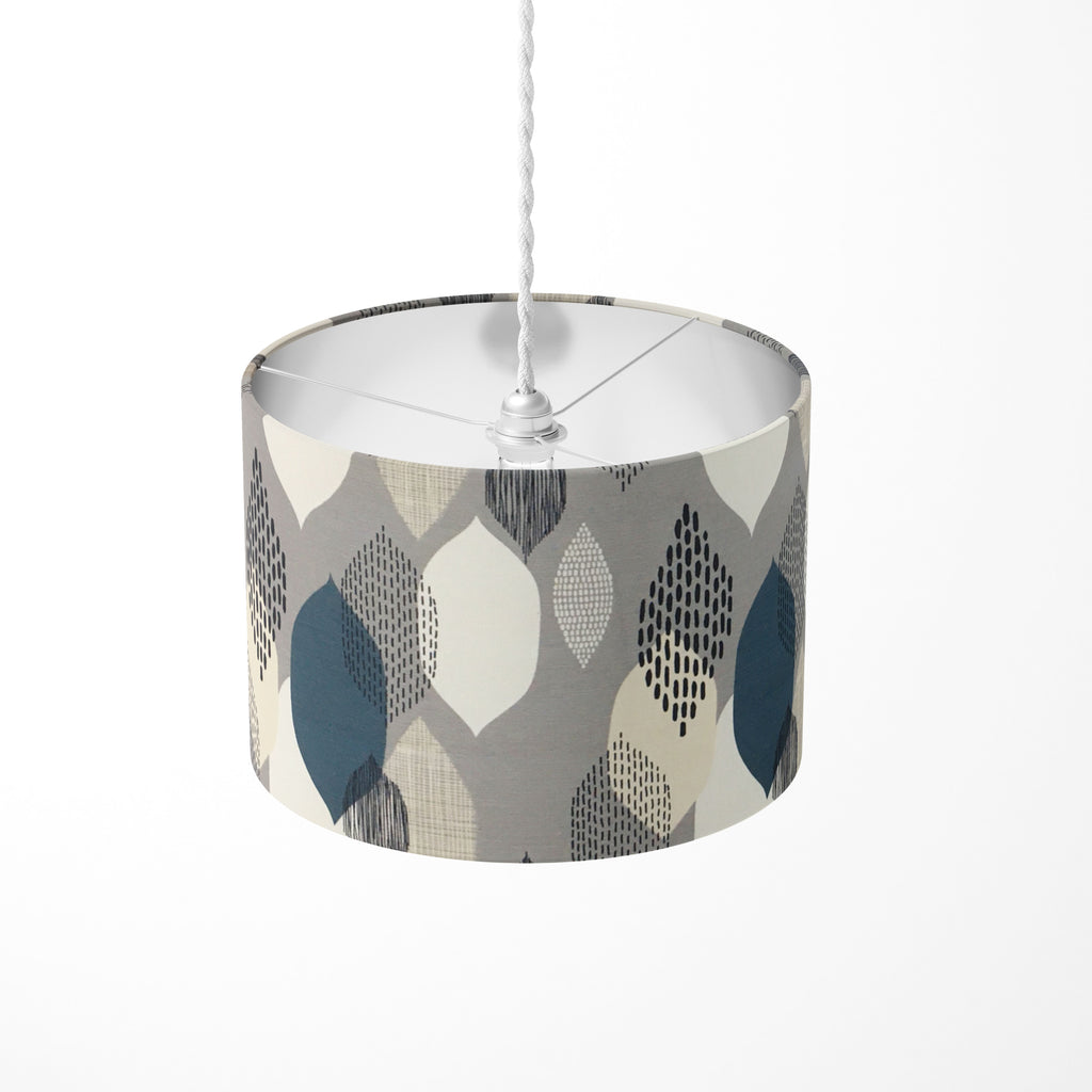 Contemporary Lampshade, Grey Drum Lampshade, Modern Boho Lamp Shade
