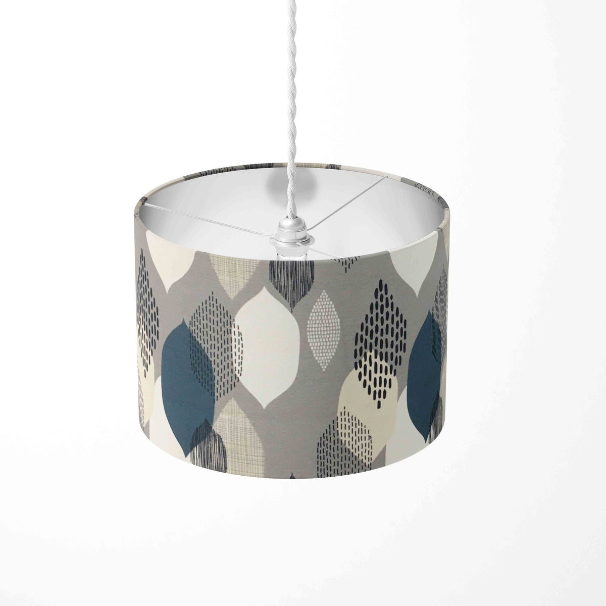 Contemporary Lampshade, Grey Drum Lampshade, Modern Boho Lamp Shade