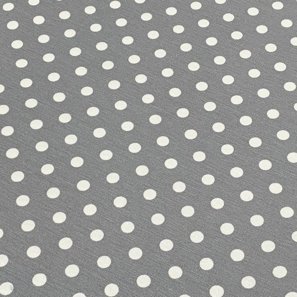 Grey White Polka Dot Fabric, Spot Cotton Canvas Upholstery Craft Fabric