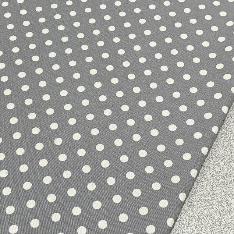 Grey dotted upholstery curtain fabric with white spots