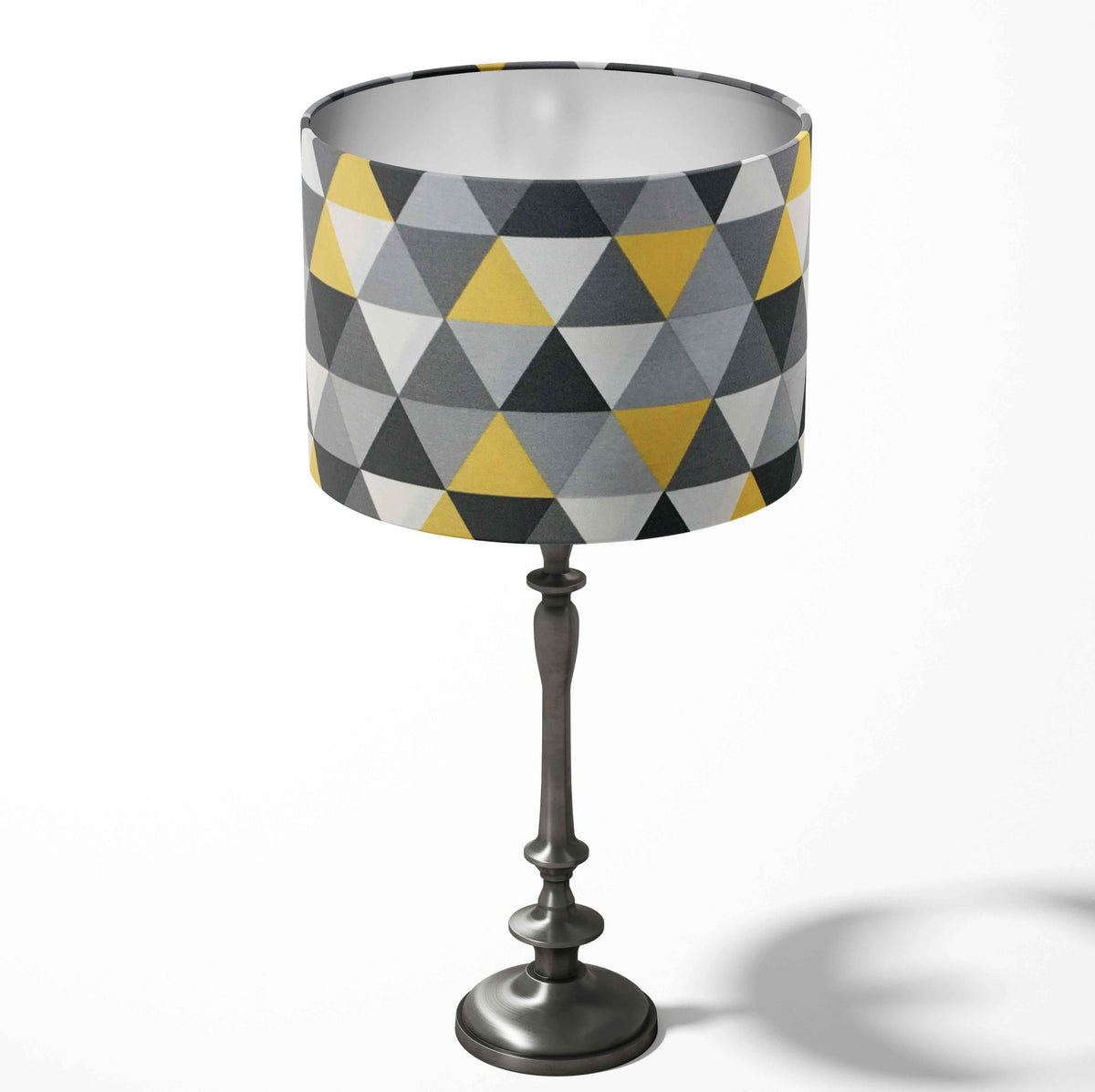 Geometric Lamp Shade, Triangle Lampshade, Grey Yellow Modern Light Shade