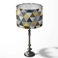 Geometric Lamp Shade, Triangle Lampshade, Grey Yellow Modern Light Shade