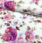 Japanese Flower Fabric, Fuchsia Pink Floral Curtain Upholstery Fabric