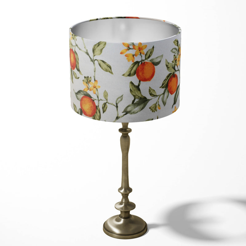 Orange Fruit Lampshade, Green Leaf Print Citrus Table Ceiling Lampshade