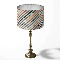 Orange black modern stripe table drum lampshade.