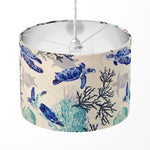 Nautical Lamp Shade, Sea Turtle Lampshade, Blue Ocean Coastal Lampshade