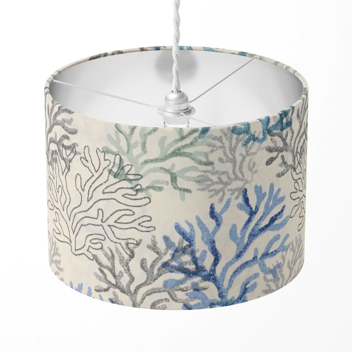 Ocean Lamp Shade, Coastal Lampshade, Blue Coral Reef Nautical Lampshade