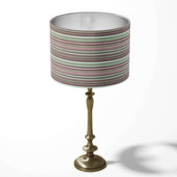 Dusty rose horizontal thin stripe lampshade.