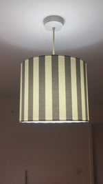 Grey Stripe Lampshade, Modern Handmade Table Ceiling Drum Lampshade