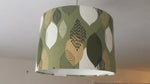 Abstract Lampshade, Green Leaf Lamp Shade, Handmade Drum Light Shade
