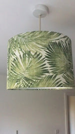 Palm Leaf Lampshade, Green Tropical Lamp Shade, Exotic Hawaiian Lampshade