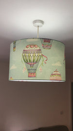 Hot Air Balloon Lampshade, Sky Lampshade, Baby Blue Kids Cloud Lampshade