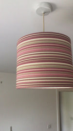 Stripe Lampshade, Blush Pink Lampshade, Dusty Rose Modern Lampshade