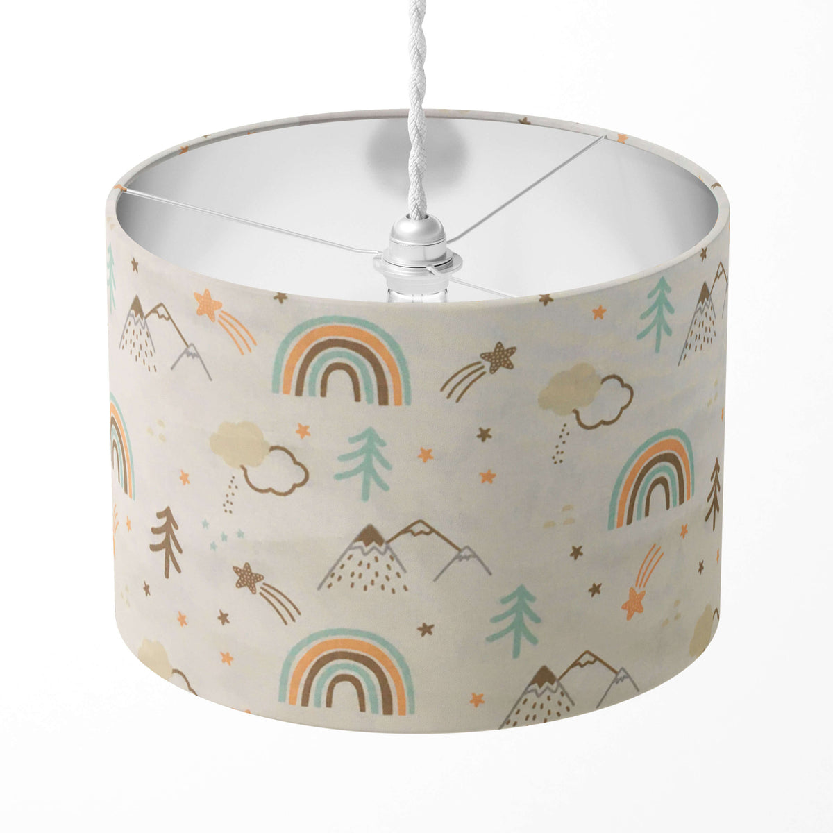 Pastel rainbow lampshade for nursery baby children's kids room.