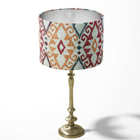 Table lampshade with a native tribal pattern on a white background.