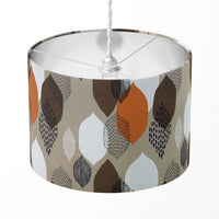 Retro Lampshade, Beige Orange Lamp Shade, Scandi Brown Handmade Lampshade