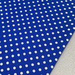 Royal blue and white spotty fabric for upholstery soft furnishing and home decor
