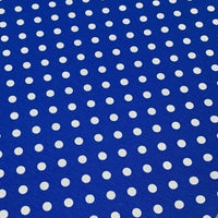 Royal blue and white polka dot fabric for upholstery, curtain, soft furnishing and home decor.