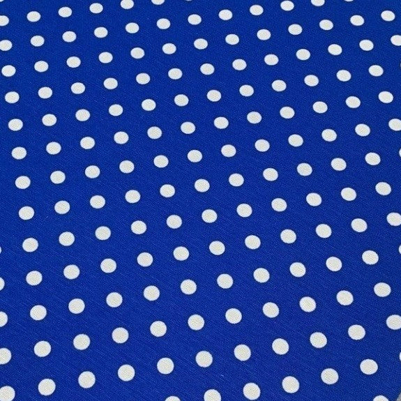 Royal Blue Polka Dot Fabric, Retro Spot Upholstery Cotton Canvas Fabric