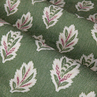 Sanderson Sessile Leaf Print Pencil Pleat Ready Made Curtains Green