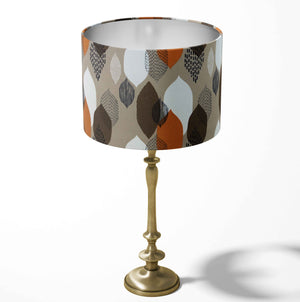 Retro Lampshade, Beige Orange Lamp Shade, Scandi Brown Handmade Lampshade