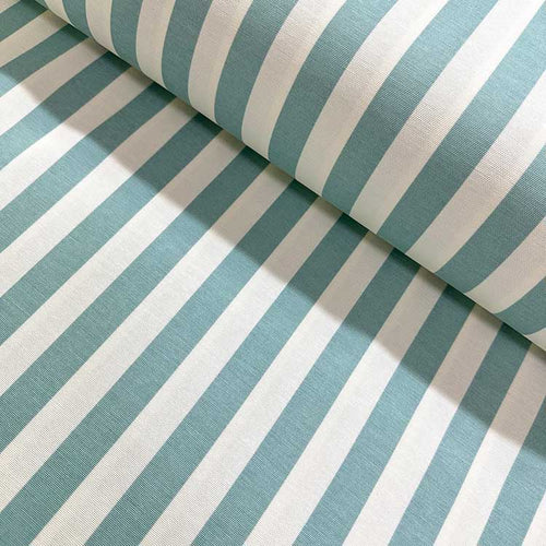 mint green and white striped upholstery curtain fabric