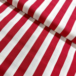 Red White Stripe Fabric, Water Repellent Curtain Upholstery Outdoor Fabric