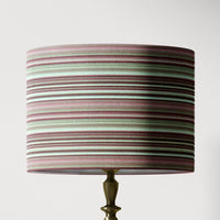 Blush pink pinstripe table lampshade.