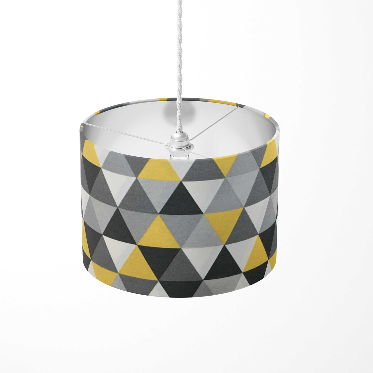 Geometric Lamp Shade, Triangle Lampshade, Grey Yellow Modern Light Shade