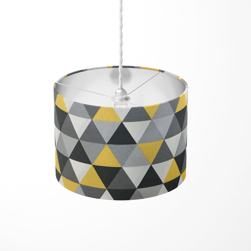 Geometric Lamp Shade, Triangle Lampshade, Grey Yellow Modern Light Shade