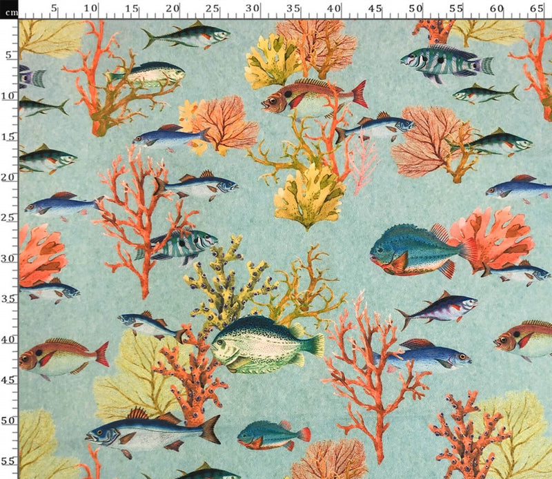 Under the Sea Fabric, Tropical Fish Fabric, Coral Reef Upholstery Fabric
