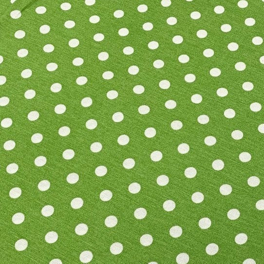 Green White Polka Dot Fabric, Vintage Spotted Classic Upholstery Fabric