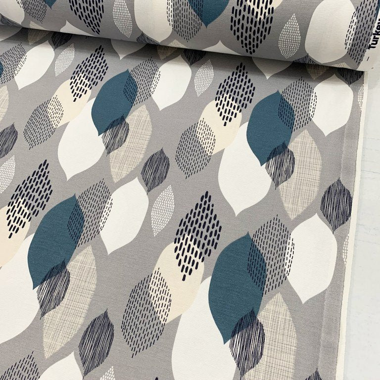 Modern Upholstery Fabric, Boho Print Fabric, Abstract Green Leaves Fabric