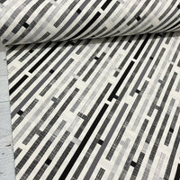 Stripe Canvas Fabric, Black and White Upholstery Fabric, Modern Abstract Fabric