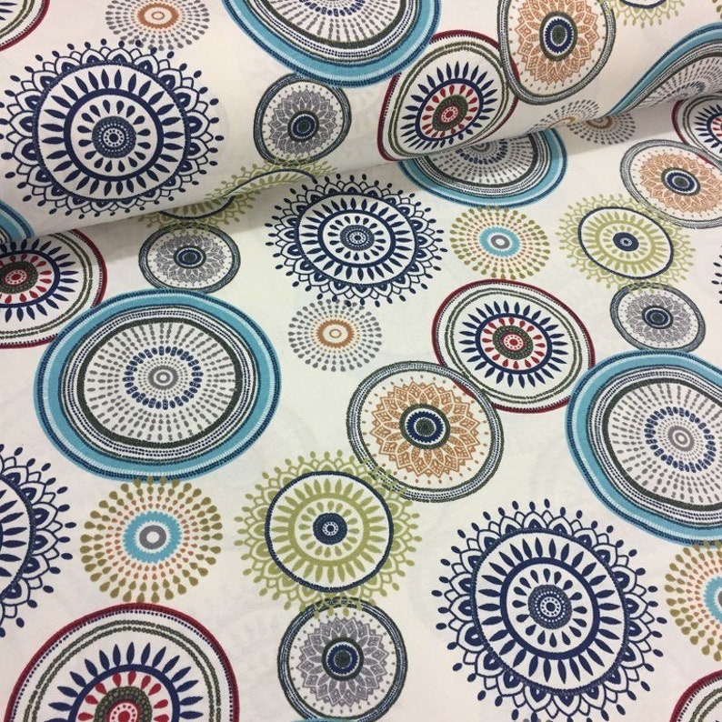 Geometric Curtain Fabric, Mandala Fabric