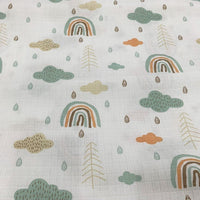 Cotton Double Gauze Fabric, Rainbow Baby Fabric, Soft Printed Muslin Fabric