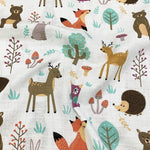 Double Gauze Fabric, Woodland Animal Fabric, Baby Cotton Muslin Fabric