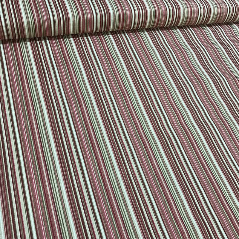 Lilac Stripe Fabric, Purple Upholstery Fabric, Lavender Cotton Canvas Curtain Fabric
