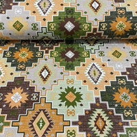 Ethnic Upholstery Fabric, Kilim Tribal Traditional Aztec Curtain Fabric