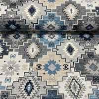 Ethnic Upholstery Fabric, Kilim Tribal Traditional Aztec Curtain Fabric
