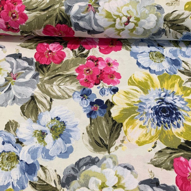Flower Upholstery Fabric, Large Print Fabric, Floral Curtain Fabric